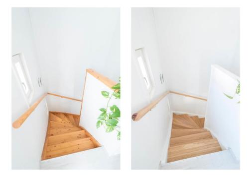 Remontoidut portaat, ennen ja jälkeen remontin
